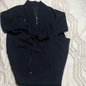 Black half Zip-Up Tracksuit set